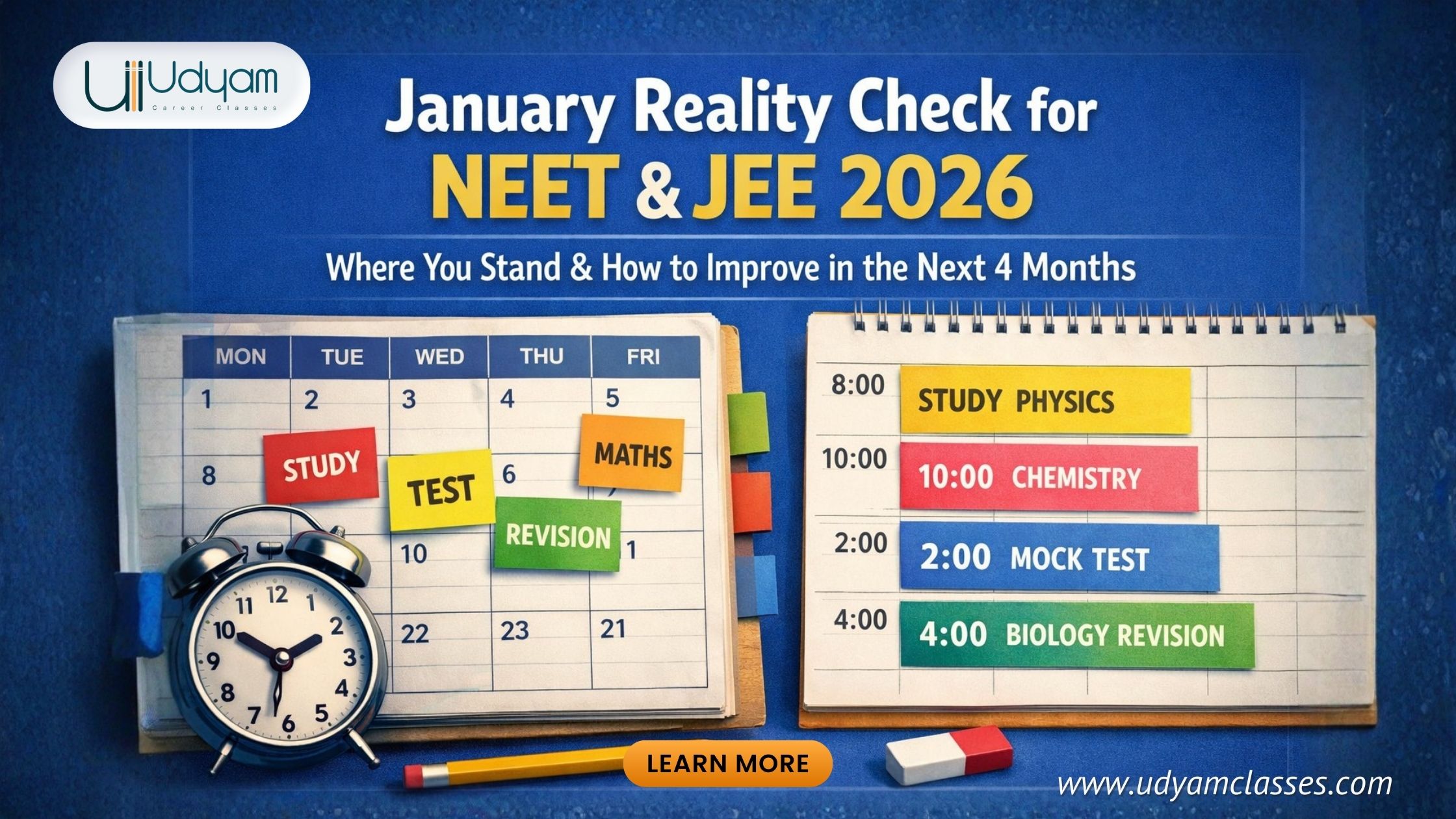 You are currently viewing January Reality Check for NEET & JEE 2026: Where You Stand & How to Improve in the Next 4 Months